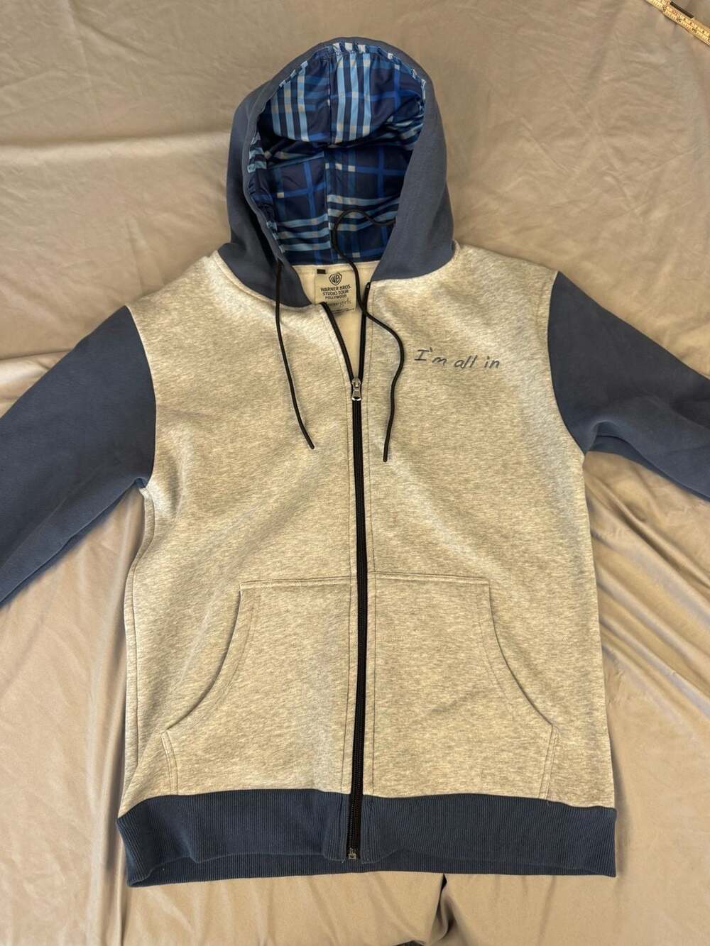 Warner Bros. Studio Tour Hollywood Gilmore Girls I'm All In Full Zip Hoodie Size